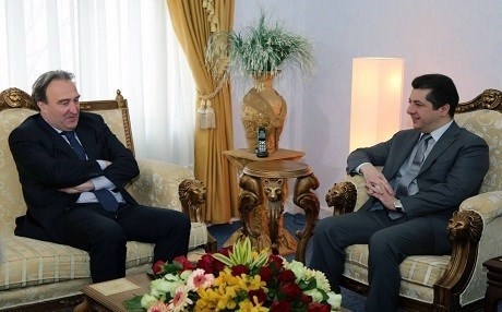 مسرور البارزاني يستقبل السيناتور الإيطالي السابق جياني فيرناتي